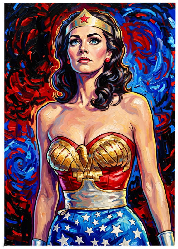 WONDER WOMAN * Fun Novelty * SUPERHERO * Illustrated Art Card * 4×6