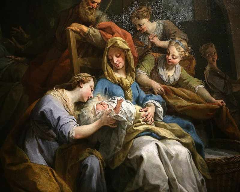 Christian print nativity scene MARY HOLDING JESUS – 8″ x10″ ready to be framed
