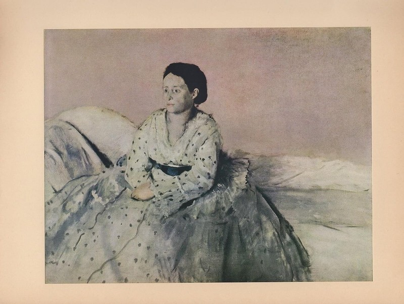 1951 Vintage DEGAS «MME. RENE DE GAS» FAMOUS LOVELY COLOR Art Print Lithograph