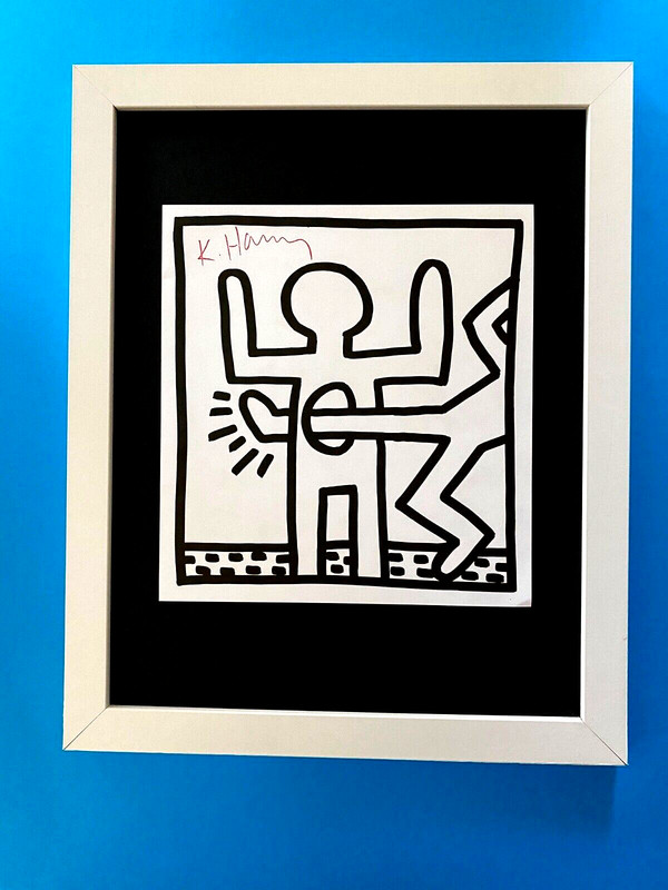 Keith Haring | Vintage & Scarce Print Signed Mounted & Framed 14×11 Buy it Now!