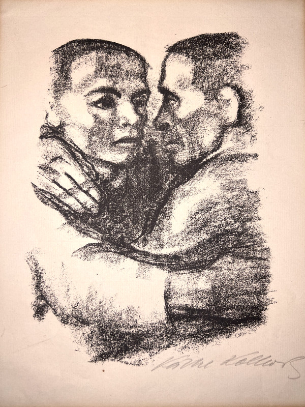 Käthe Kollwitz-Verbrüderung-1920s Lithograph on Laid Paper-Signed Knesebeck 204c