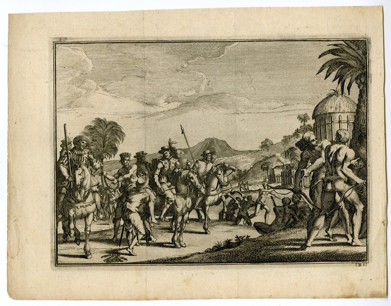 Antique Print-ALONSO-OJEDA-CAONABO-SPANISH-CONQUISTADOR-Goeree-Van der Aa-1707
