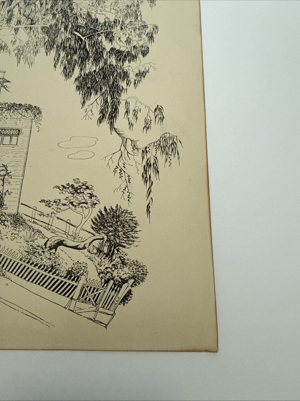 1947 RARE EVELYN CURRO SAN FRANCISCO HUMPHREYS HOUSE SIGNED 13x15 gallery