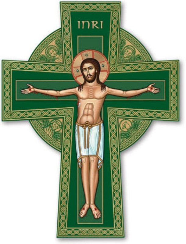 CELTIC CRUCIFIX ICON 8 x 10″ PREMIUM SATIN Print with White Background