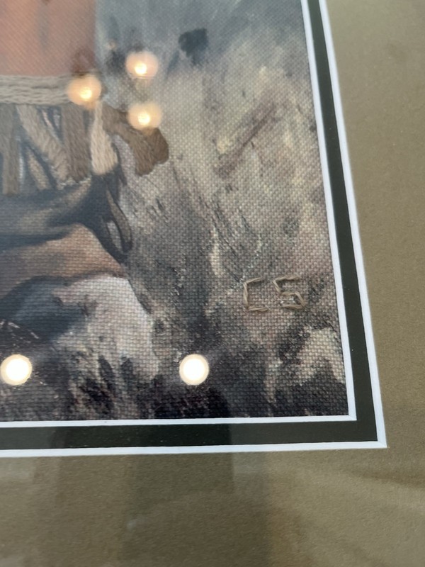 1 of 1 Threaded/Beaded Enhanced Textured Print Ray Swanson Signed CS Framed 3D gallery