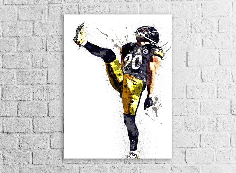 TJ Watt, Pittsburgh Steelers, Gallery Canvas Wrap, Dorm