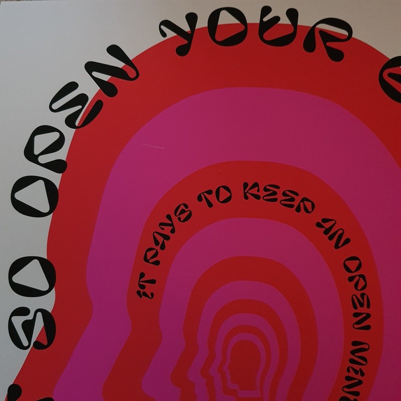 Open Mind by John Schulisch Poster Print thick art paper Red Pink A3 gallery