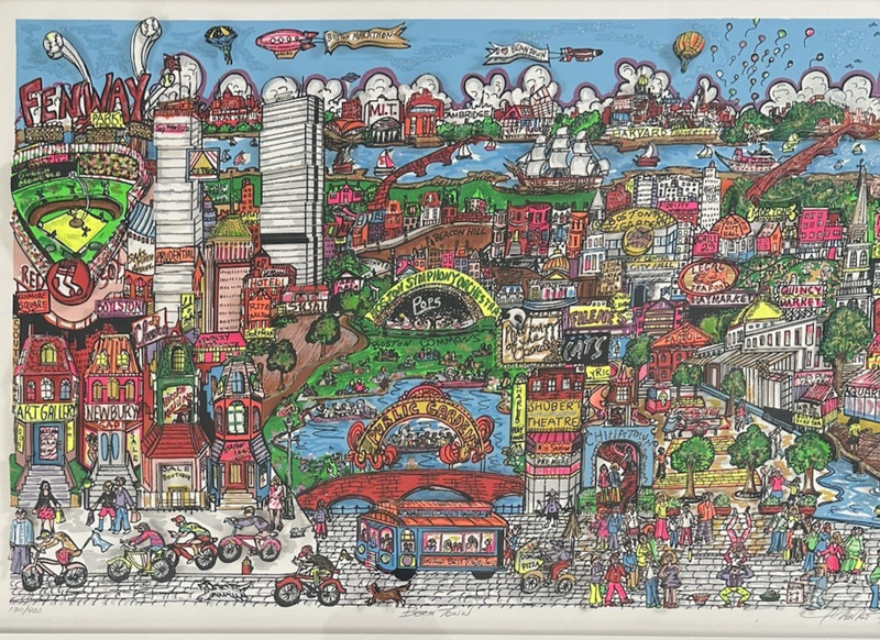 Charles Fazzino 1991 “Bean Town” Boston 3-D Pop Art Signed and Numbered Print gallery