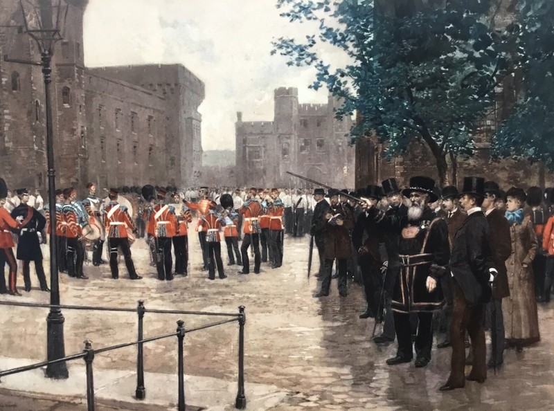 ‘Tower Of London’ In 1890’s. Print On Board 12 X 8 Inches
