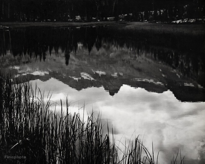 1930/63 Vintage ANSEL ADAMS Merced River Sky Reflection Landscape Photo Gravure