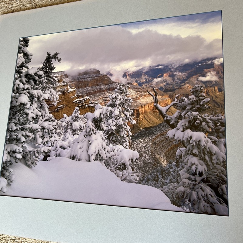 Snow Covered Grand Canyon Photograph Print Art Matted 25 x 29 inch gallery