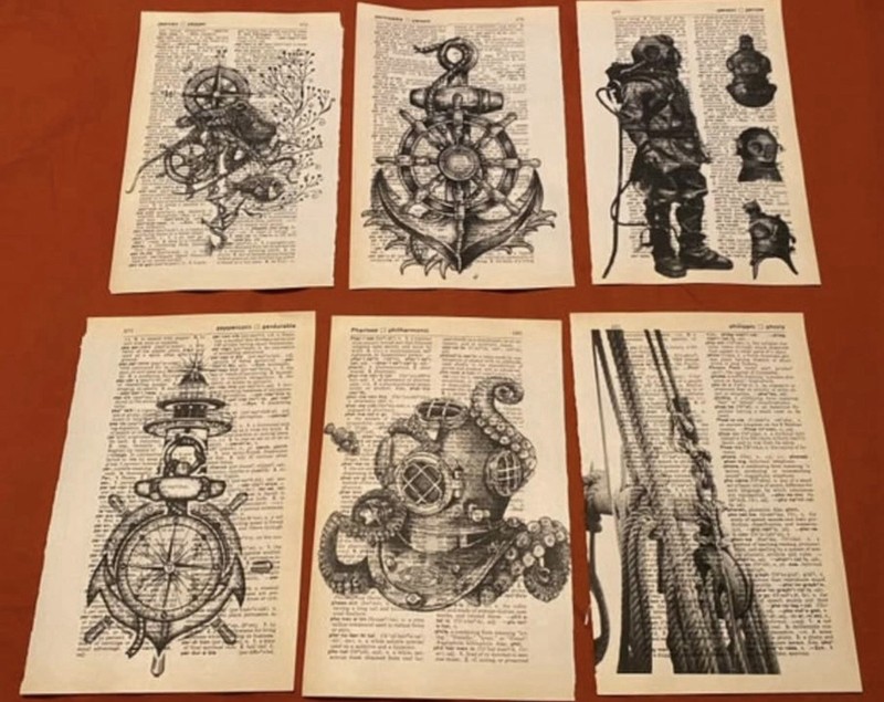 Nautical Themed Dictionary Art Prints