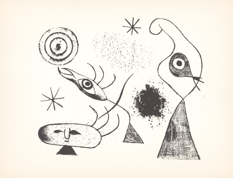 1947 Joan Miró «Lithograph XLIV» from «Barcelona Series» Limited Ed. of 1500