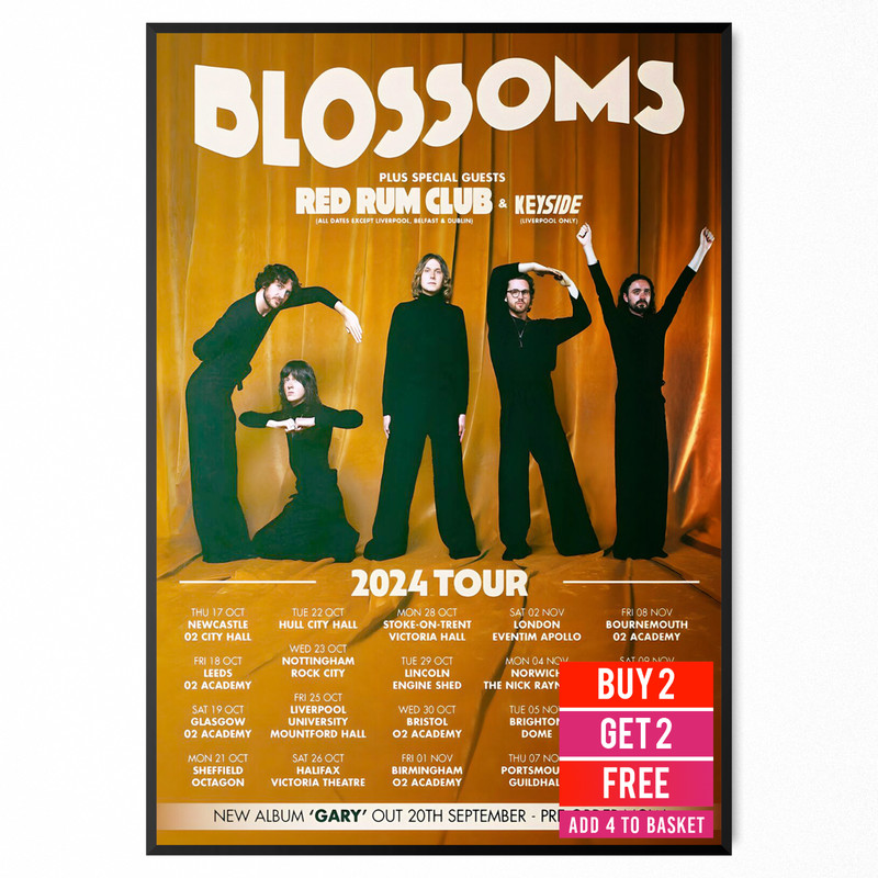 Blossoms Concert 2024 Poster Print For Blossoms Fans Print A5 A4 A3 – Tour Print