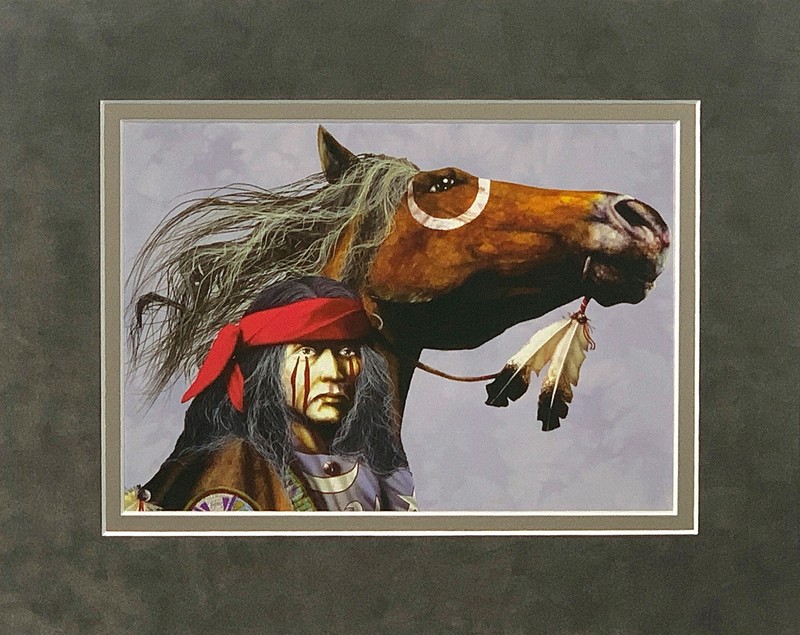 JD Challenger War Ponies Double Matted Art Print fits a standard 8×10 frame