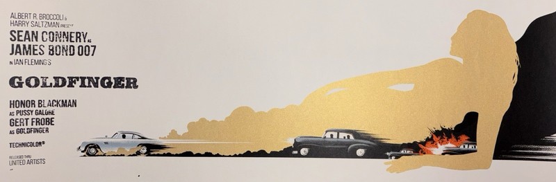 Goldfinger Art Print with Credit Block Variant by Lyndon Willoughby AP Not Mondo