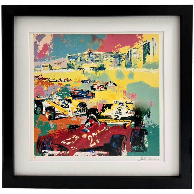 LEROY NEIMAN Grand Prix, Caesars Palace Vintage Plate Signed Auto Racing Print