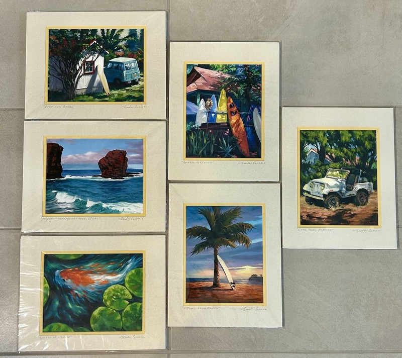 (6) Mike Carroll Gallery Lightfast Inks on Matte Paper Hawaiian Scenes