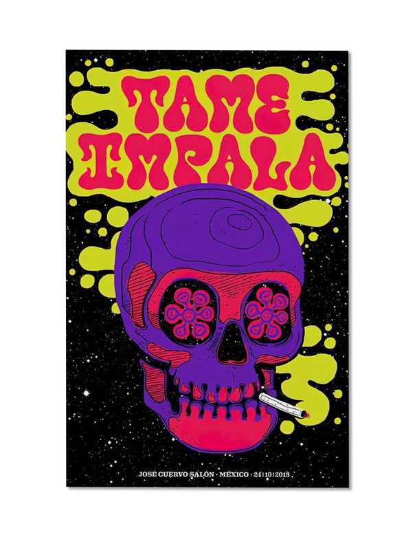 Tame Impala Psychedelic Skull Poster – Mexico 2013 Concert Print