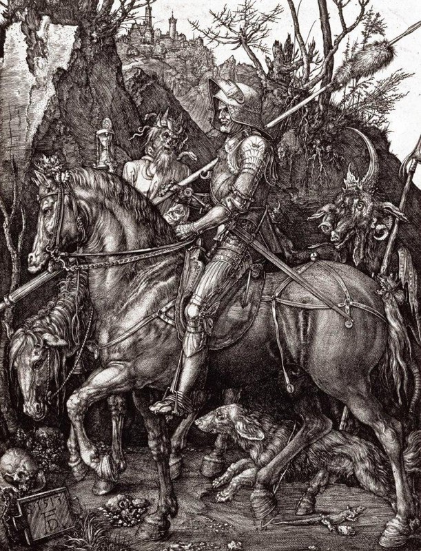 Albrecht Durer Knight- Death And The Devil Giclee on Canvas