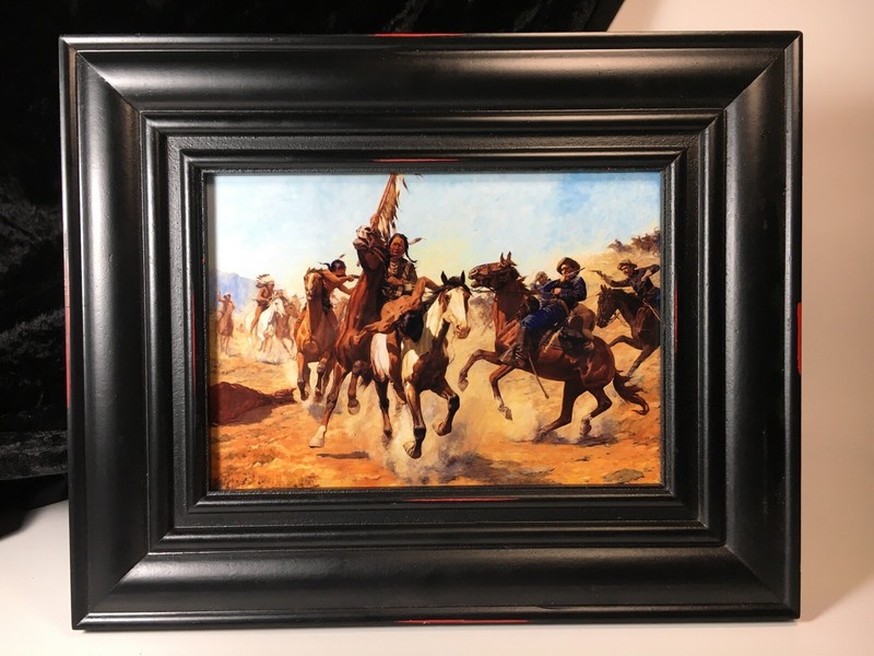 Charles Schreyvogel The Silenced War Whoop Western Art Print Cowboys Indians