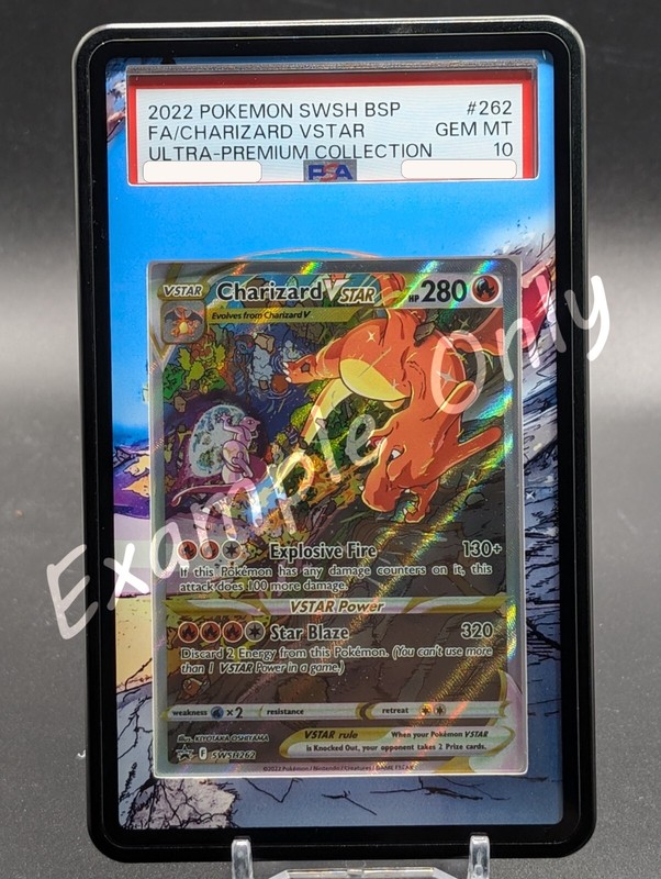 Pokemon Extended Art Insert for PSA Slab + Metallic Black Case Charizard SWSH262 gallery