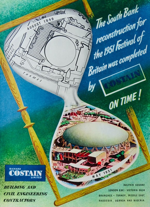 Advertisement Illustration RICHARD COSTAIN LTD BUILDING & CIVAL ENGINEERS c1951