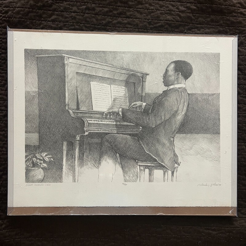 Scott Joplin "Easy Winners" Signed Print Wall Art 46/80 by Stanley Hew (?) 1994 gallery