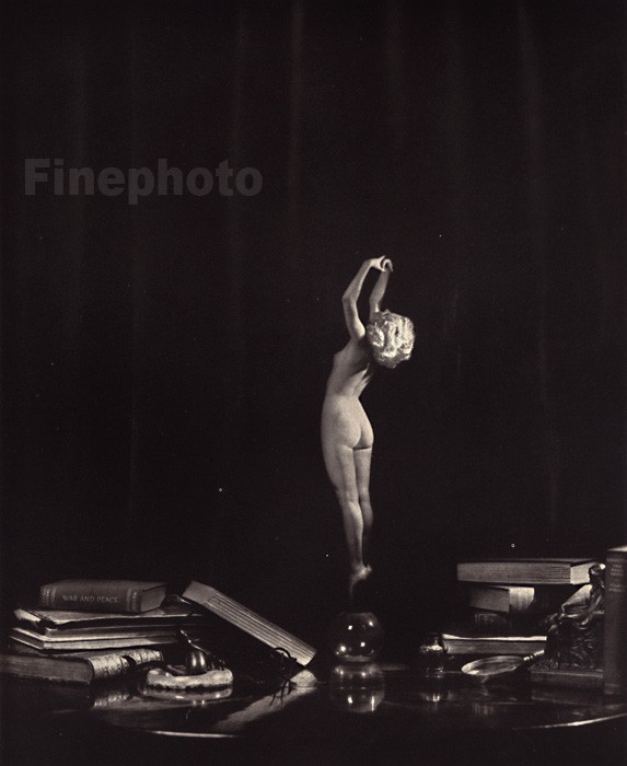 1937 Vintage ALFRED CHENEY JOHNSTON Miniature Female Nude Ornament Desk Art Deco