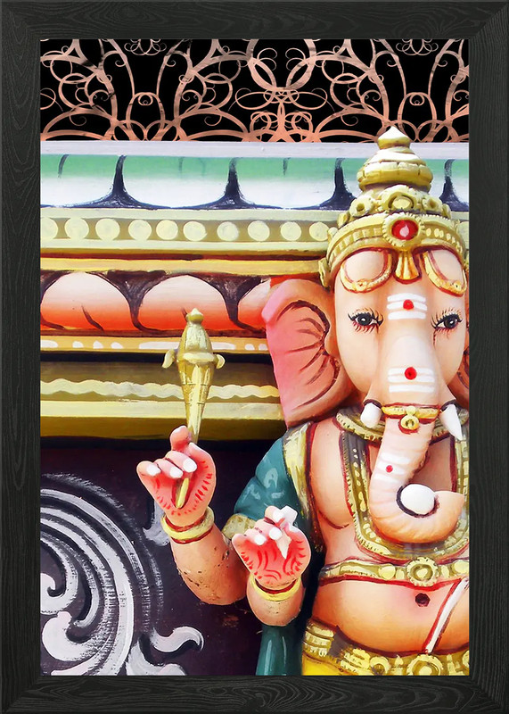 Ganesha Lord of Harmony Framed Wall Art Poster Canvas Print Picture