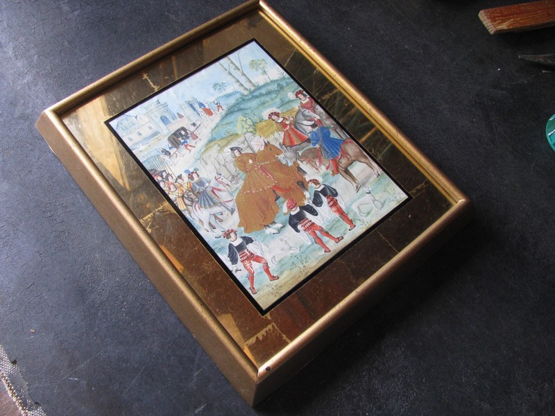 1920s FLEMISH MINIATURE Chromo-Lithograph EMPEROR CHARLES V BRUGES 1515 antique gallery