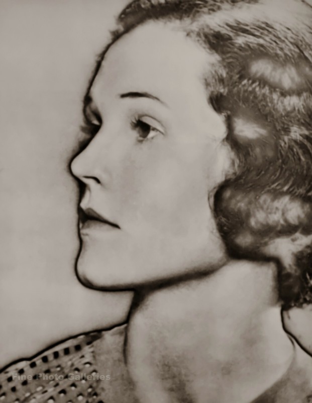 1930/75 Vintage MAN RAY Solarized Woman Face Portrait Photo Engraving Art 12×16