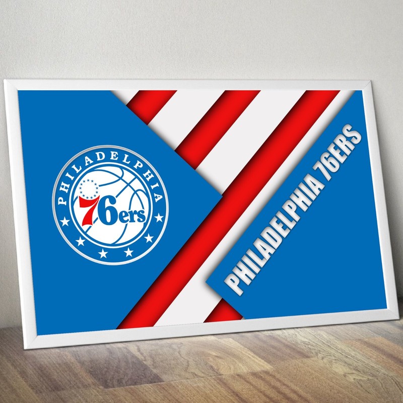 Philadelphia 76ers NBA Team Logo Basketball Wall Art Print Gift POSTER CANVAS gallery
