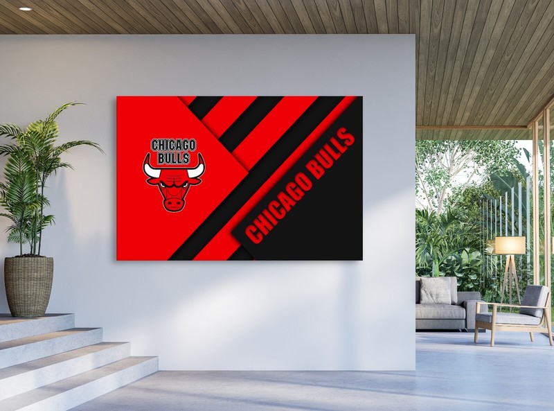 Chicago Bulls NBA Team Logo Basketball Wall Art Print Gift For Fan POSTER CANVAS gallery