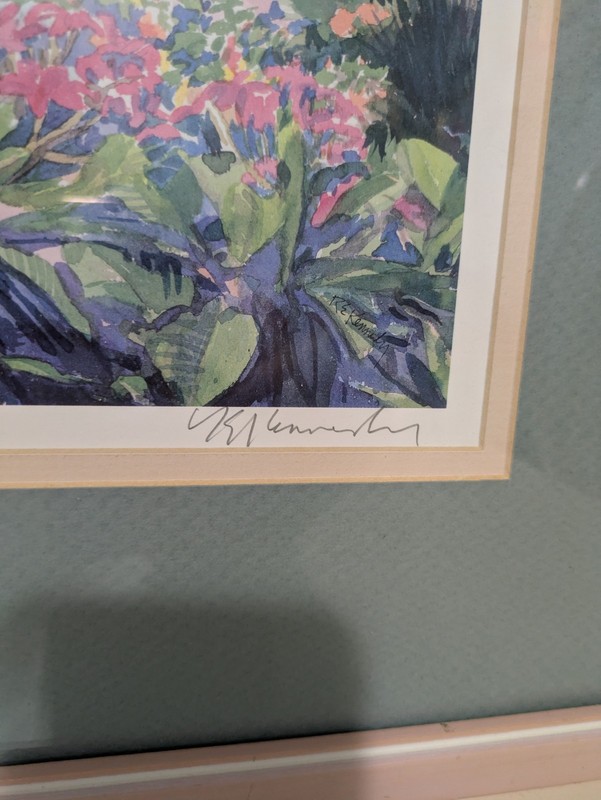Vintage Bermuda Cottage Signed Matted-Limited Lithograph by R.E. Kennedy 17 X 20 gallery