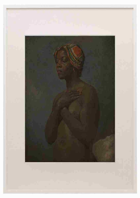 French A Black Woman A3 A4 Framed Print Picture