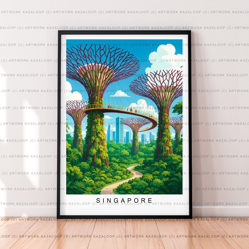 Singapore Unframed Illustration Print Singapore Travel Poster