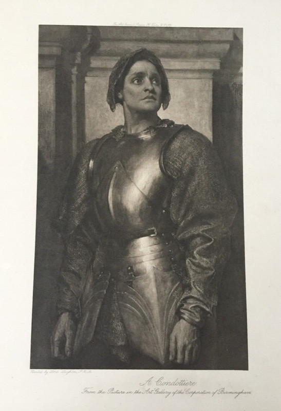 Antique Print A Condottiere c1890s Lord Leighton Victorian Photogravure Artwork