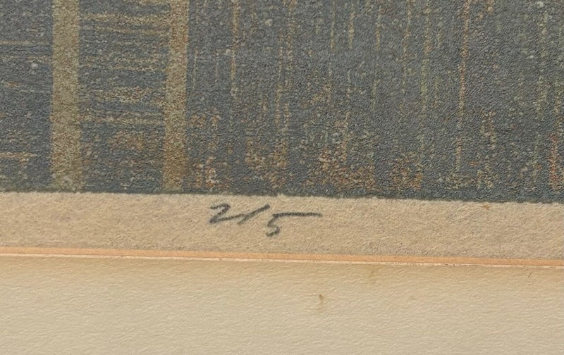 Original 1974 ERIC BELLMAN 'Taos' New Mexico ABSTRACT Expressionism Collagraph gallery