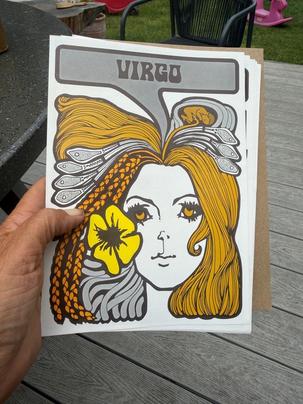 70S VINTAGE X12 ZODIAC SIGN PRINTS WESTERN ASTROLOGY IMAGES COMPLETE SET 8.5 X6″
