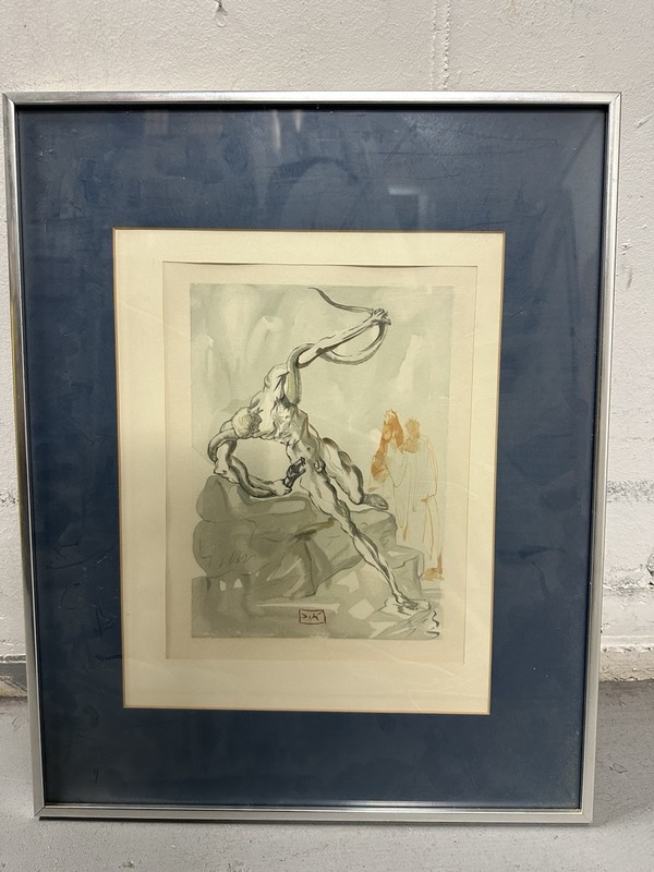 lithograph by Salvador Dalí titled «The Punishment of Vanni Fucci,» 1960
