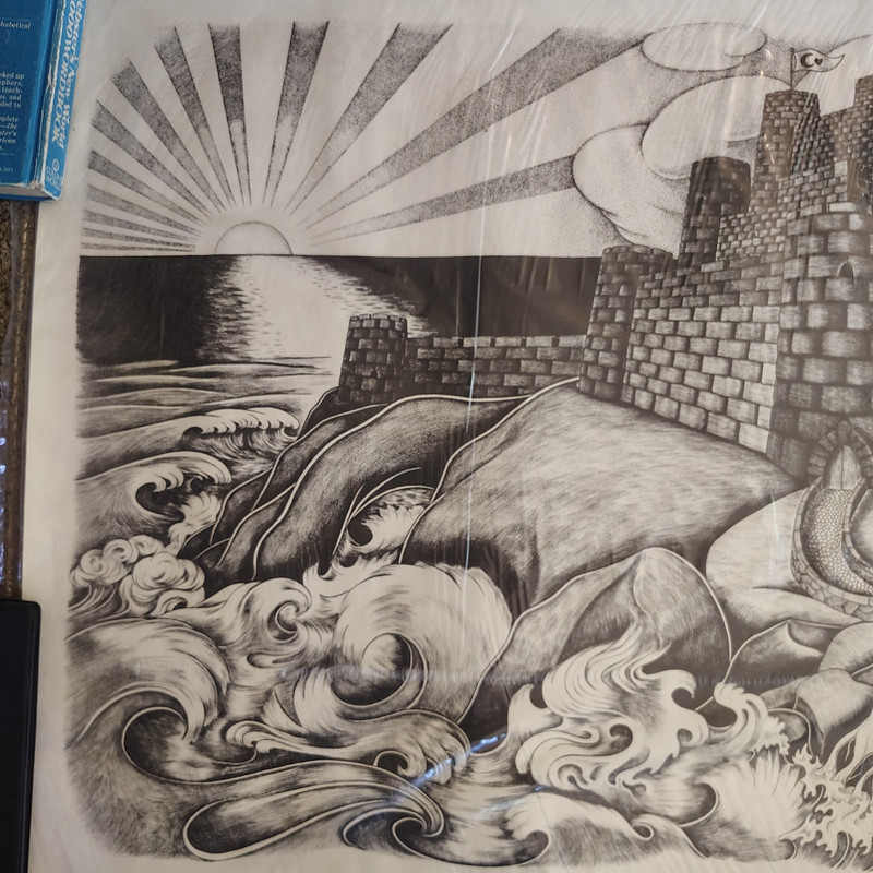 Vintage 1991 Shane Slayer Sea Dream Castle Signed Print Pen & Ink/Charcoal 35X23 gallery