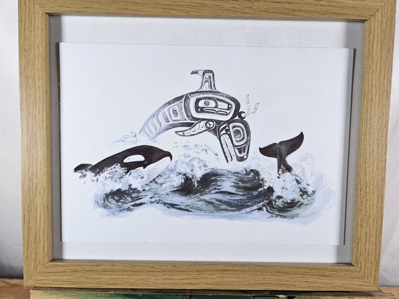 SUE COLEMAN “THE ORCA” NORTHWEST COAST ART PRINT FRAMED LICENSED CANADIAN