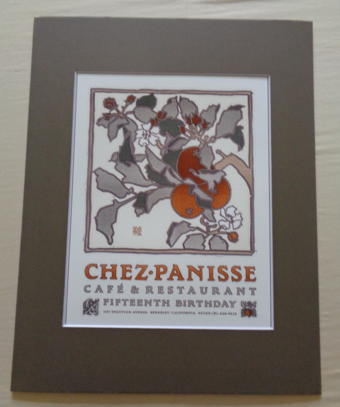 David Lance Goines Chez Panisse 15th Birthday Fruit Matted Art Print