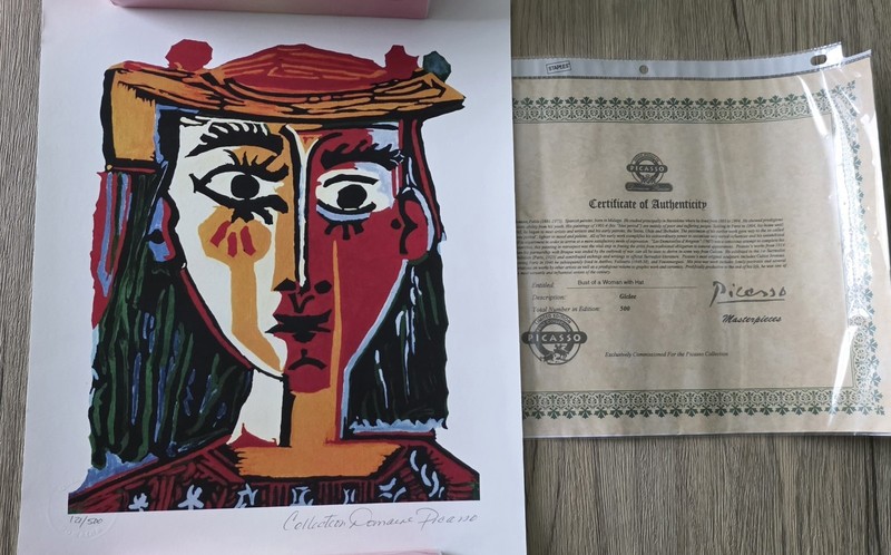 Picasso Masterpieces Bust Of A Woman With Hat Limited Giclee Print /500 + COA