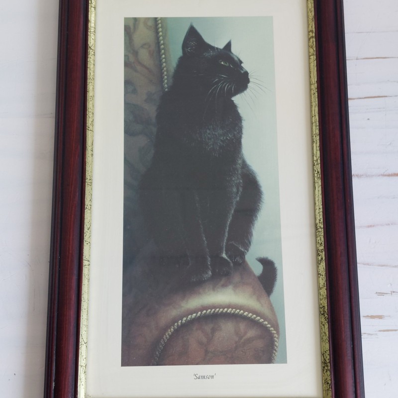 Sheila Tilmouth Samson Cat Art Print Black Cat Feline Framed Glazed Wall Gallery gallery