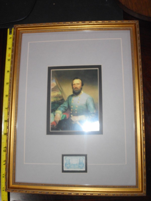 Stonewall Jackson, Commemorative framed stamp and print.