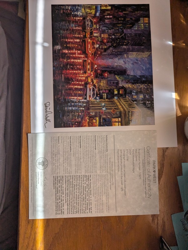 Daniel Wall "Rainy Manhattan Night" 2024 Lithograph | COA | 12" x 9" | 2024 gallery