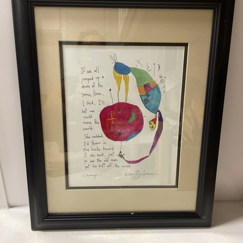 Brian Andreas 1995 Signed Story People Matted/Framed Print Illusion Of Control