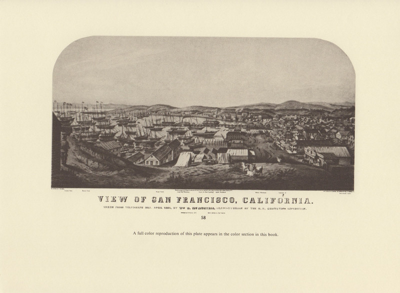 1976 Vintage CALIFORNIA «VIEW OF SAN FRANCISCO 1850» EARLY CITY Lithograph 58